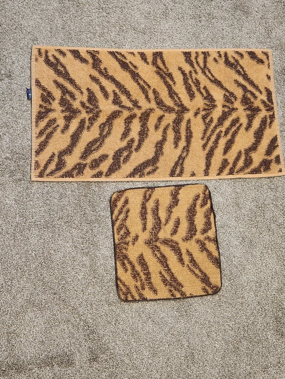 Vintage 1990's Ralph Lauren Safari Tiger Print Hand Towel & Washcloth
